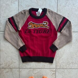 Le Tigre Red and Tan Crewneck Sweater size L
NWT